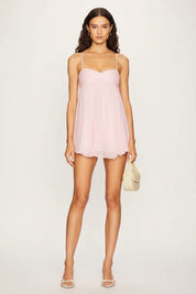 Zaya | Vestido Slip Dress em Rosa Blush Acetinado com Alças Finas