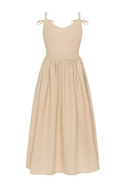 Dandara | Vestido Midi em Algodão com Franzido no Busto e Alça Ajustável